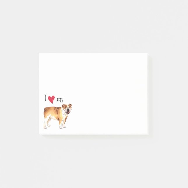 I Love my Bulldog Post-it Notes (Front)