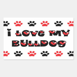 I Love My Bulldog Sticker