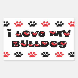 I Love My Bulldog Sticker