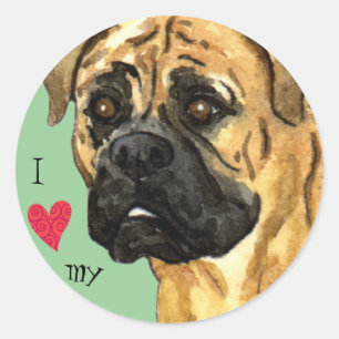 I Love my Bullmastiff Classic Round Sticker