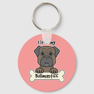 I Love My Bullmastiff Keychain