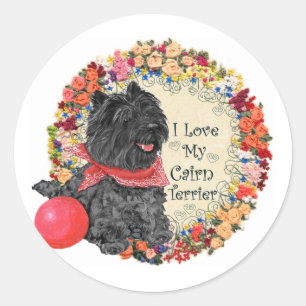I Love My Cairn Terrier Classic Round Sticker