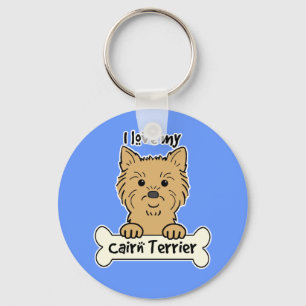 I Love My Cairn Terrier Keychain