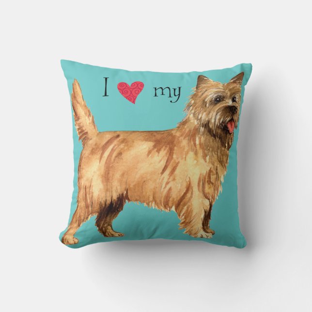 I Love my Cairn Terrier Throw Pillow (Front)