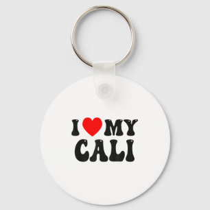 I Love My Cali Funny Valentine Red Heart Love Wome Keychain