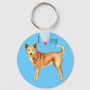 I Love my Canaan Dog Keychain