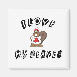 I Love My Canadian Beaver Magnet