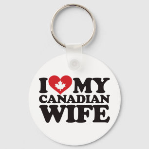 I Love My Canadian Wife Keychain