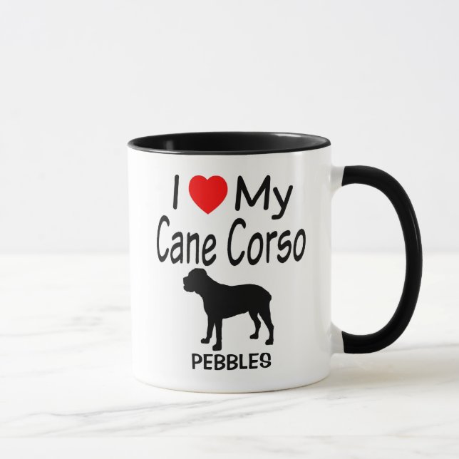 I Love My Cane Corso Dog Mug (Right)