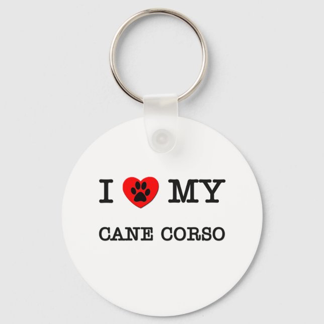 I LOVE MY CANE CORSO KEYCHAIN (Front)