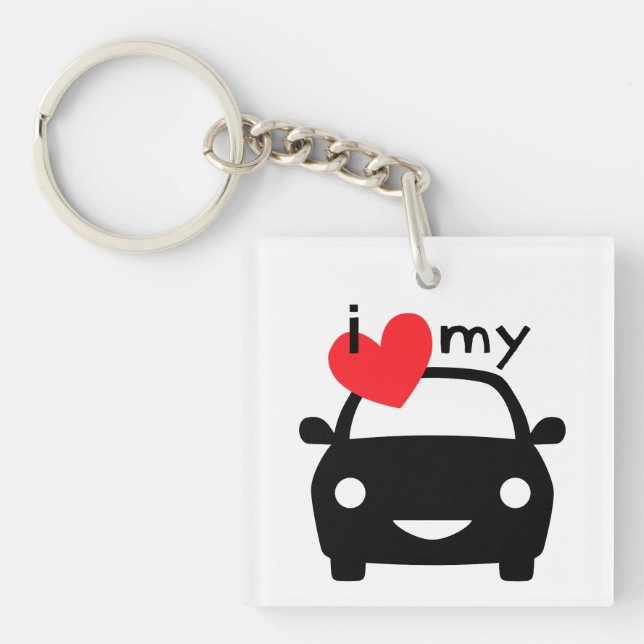 I love my car! keychain (Front)