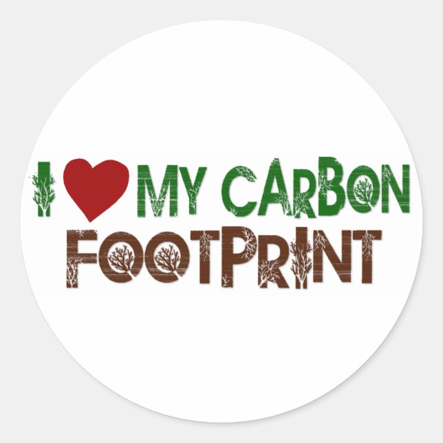 I Love My Carbon Footprint Classic Round Sticker (Front)
