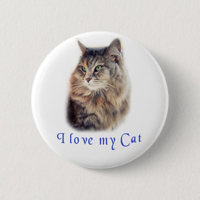 I love my Cat 2 Inch Round Button (Front)