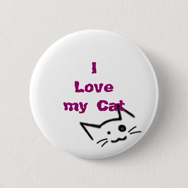 I Love my Cat 2 Inch Round Button (Front)