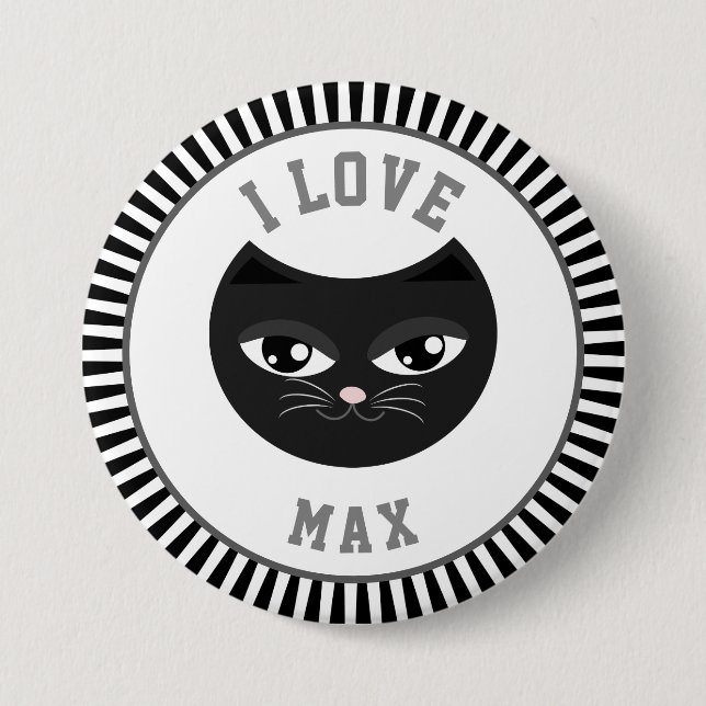 I love my cat 3 inch round button (Front)