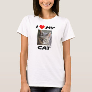 I LOVE MY CAT - ADD YOUR OWN PHOTO - T-SHIRT