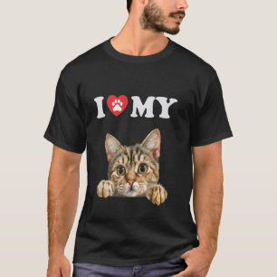 I Love My Cat Bramble Kitten Funny Cat Lover Mom D T-Shirt
