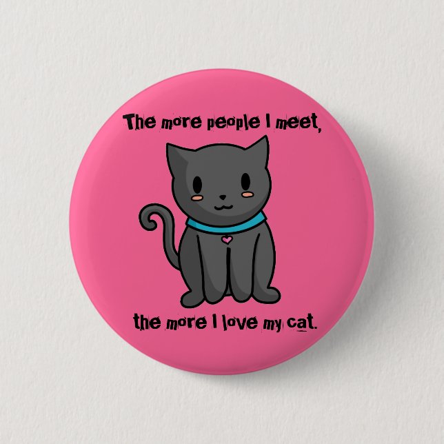 I Love My Cat Button (Front)