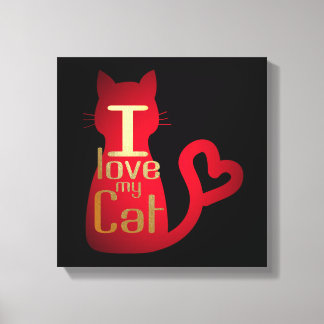 I LOVE MY CAT CANVAS ART!