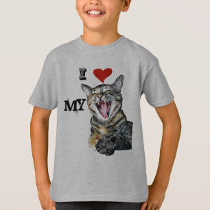 I Love My Cat Customizable Template T-Shirt
