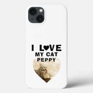 I love my Cat Heart Cat Name Photo iPhone 13 Case