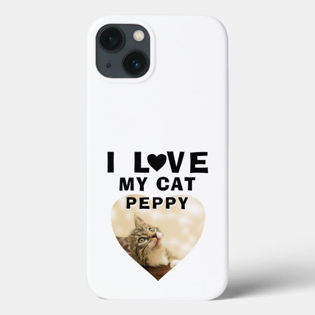 I love my Cat Heart Cat Name Photo  Case-Mate iPhone Case (Back)