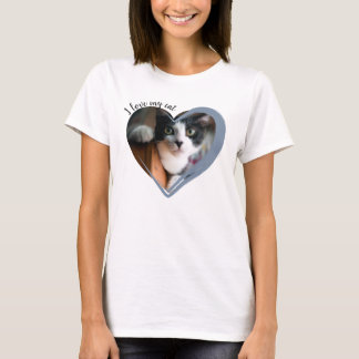 I Love My Cat Heart Photo  T-Shirt