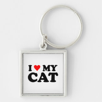 I Love My Cat Keychain