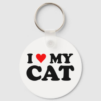 I Love My Cat Keychain