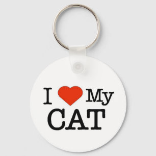 I Love My Cat Keychain