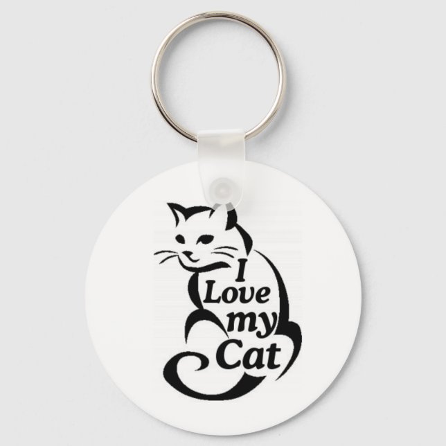 I Love my Cat Keychain (Front)