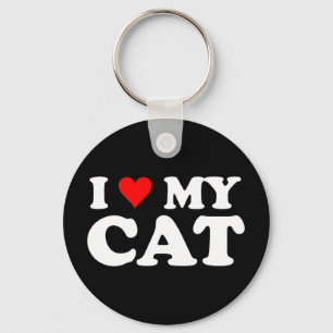 I Love My Cat Keychain