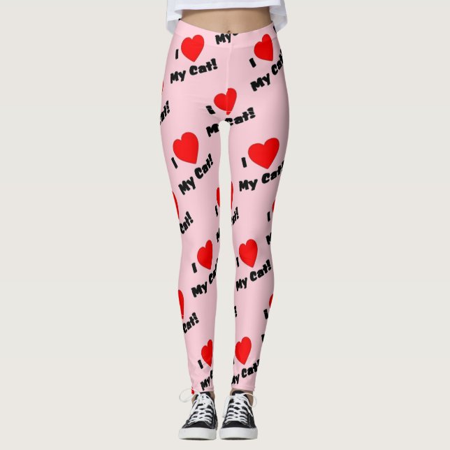 I Love My Cat Leggings (Front)
