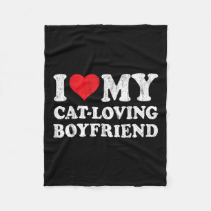 I Love My Cat-loving Boyfriend Funny Girlfriend Va Fleece Blanket