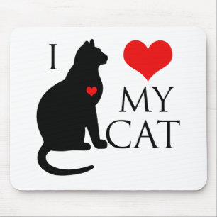 I Love My Cat Mouse Pad