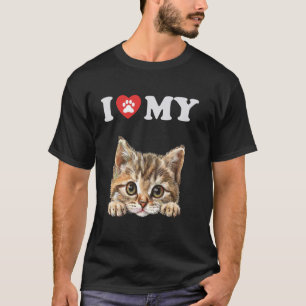 I Love My Cat Munchkin Kitten Funny Cat Lover Mom  T-Shirt