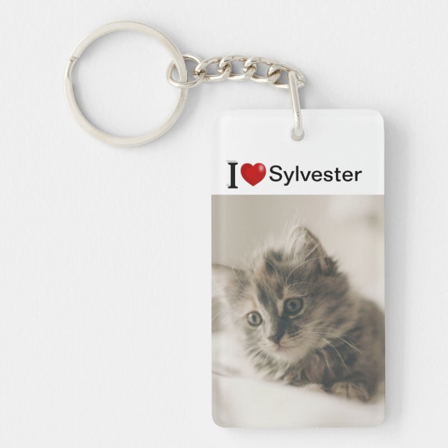 I Love My Cat photo personnalisée (Devant)
