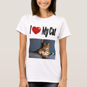 I Love My Cat Photo T-Shirt