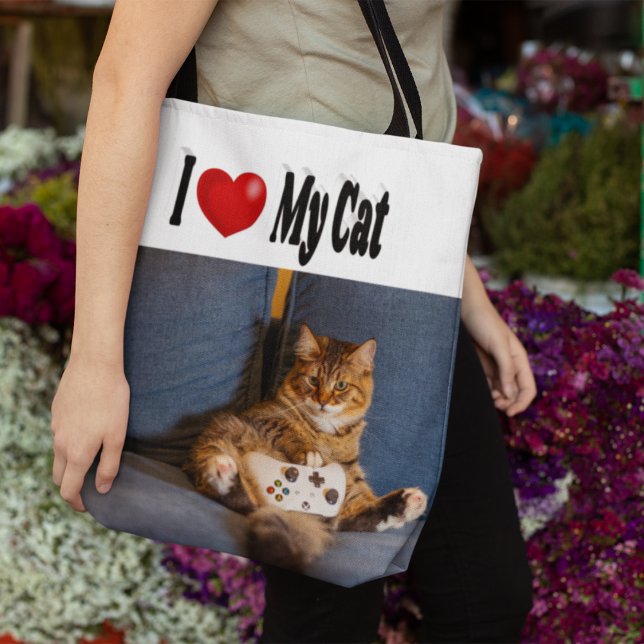 I Love My Cat Photo  Tote Bag (Creator Uploaded)