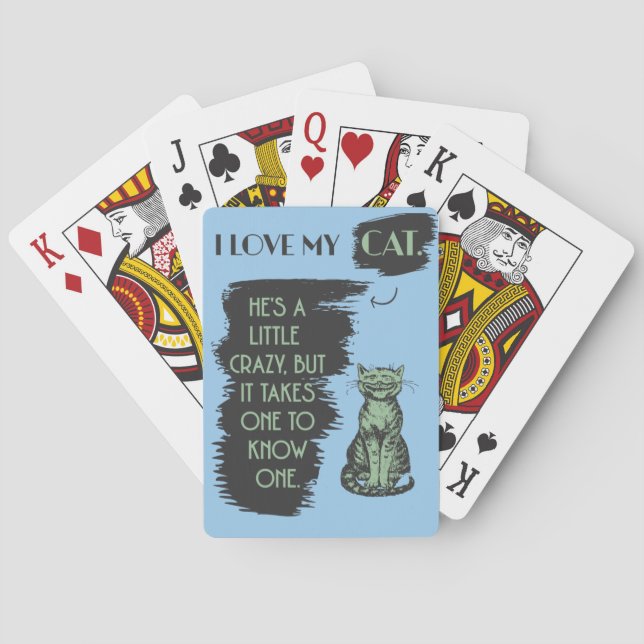 I Love My Cat Playing Cards (Back)