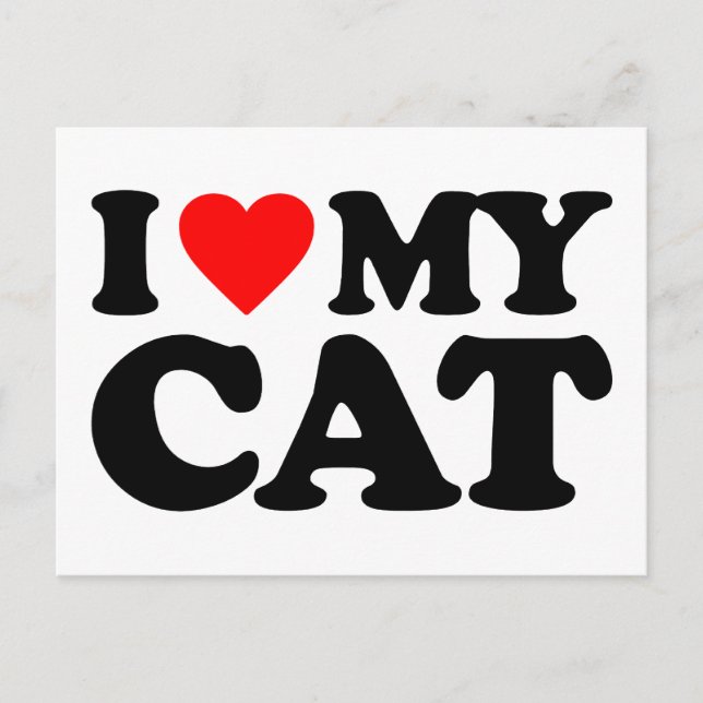 I LOVE MY CAT POSTCARD (Front)