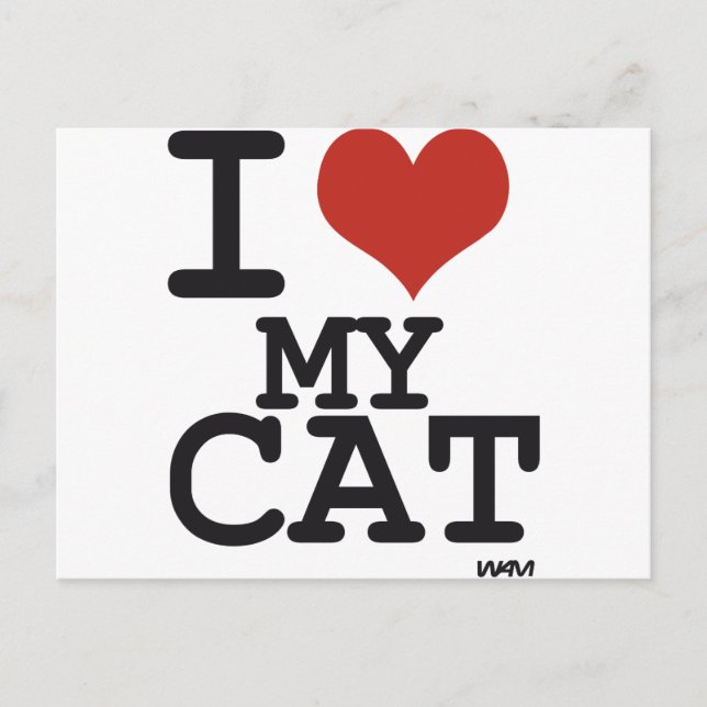 I love my cat postcard (Front)