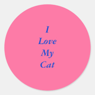 I Love My Cat Stickers
