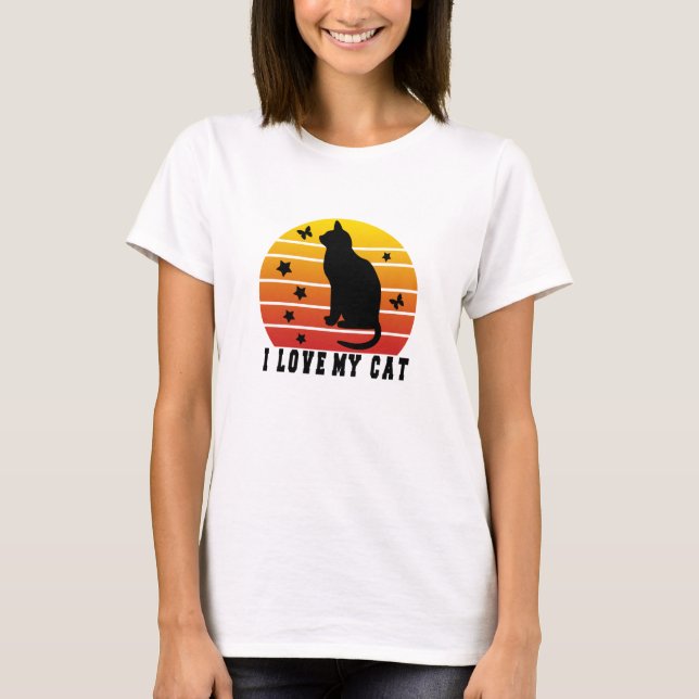 I LOVE MY CAT SUNSET T-Shirt (Front)