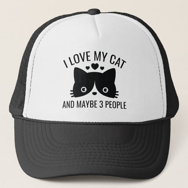 I Love My Cat Trucker Hat (Front)