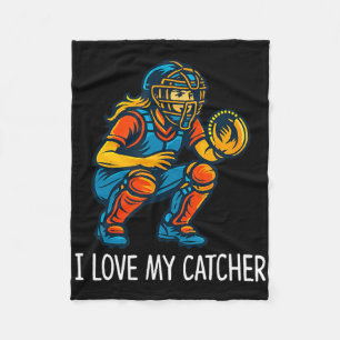 I Love My Catcher - Softll Catcher -  Fleece Blanket