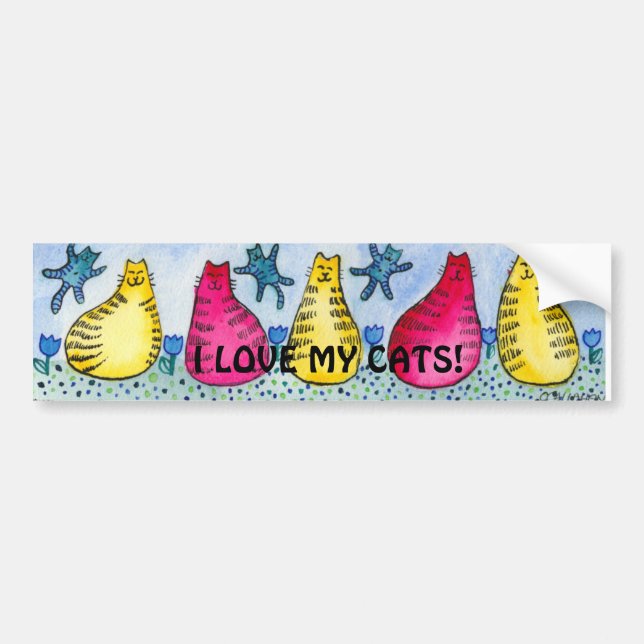 I Love my Cats! Bumper sticker (Front)