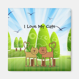 "I Love My Cats" charming refrigerator magnet