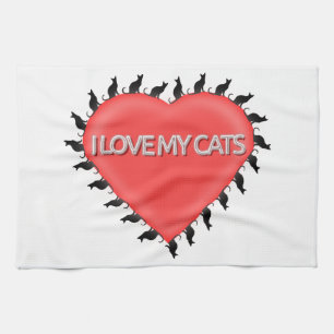 I Love My Cats Kitchen Towel