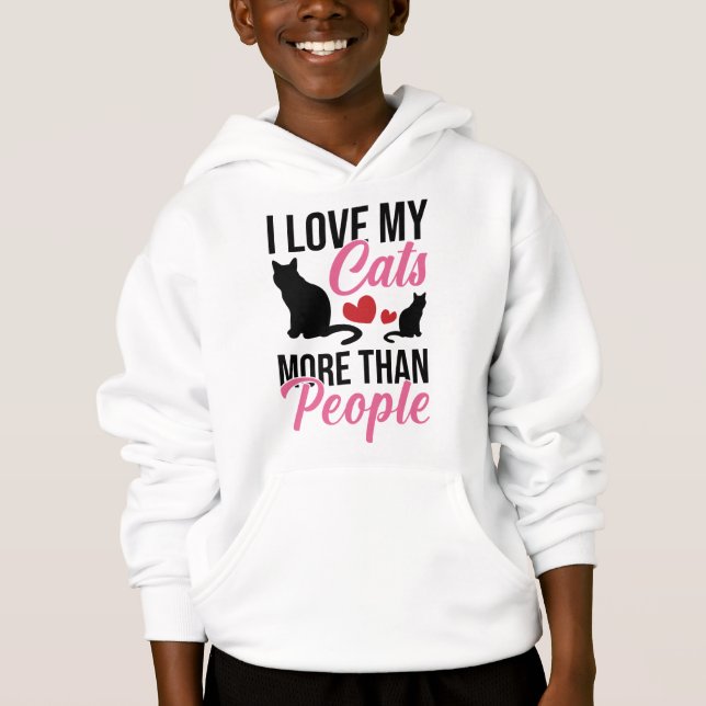I Love My Cats More Than People Funny Quote Boys'  (Front)